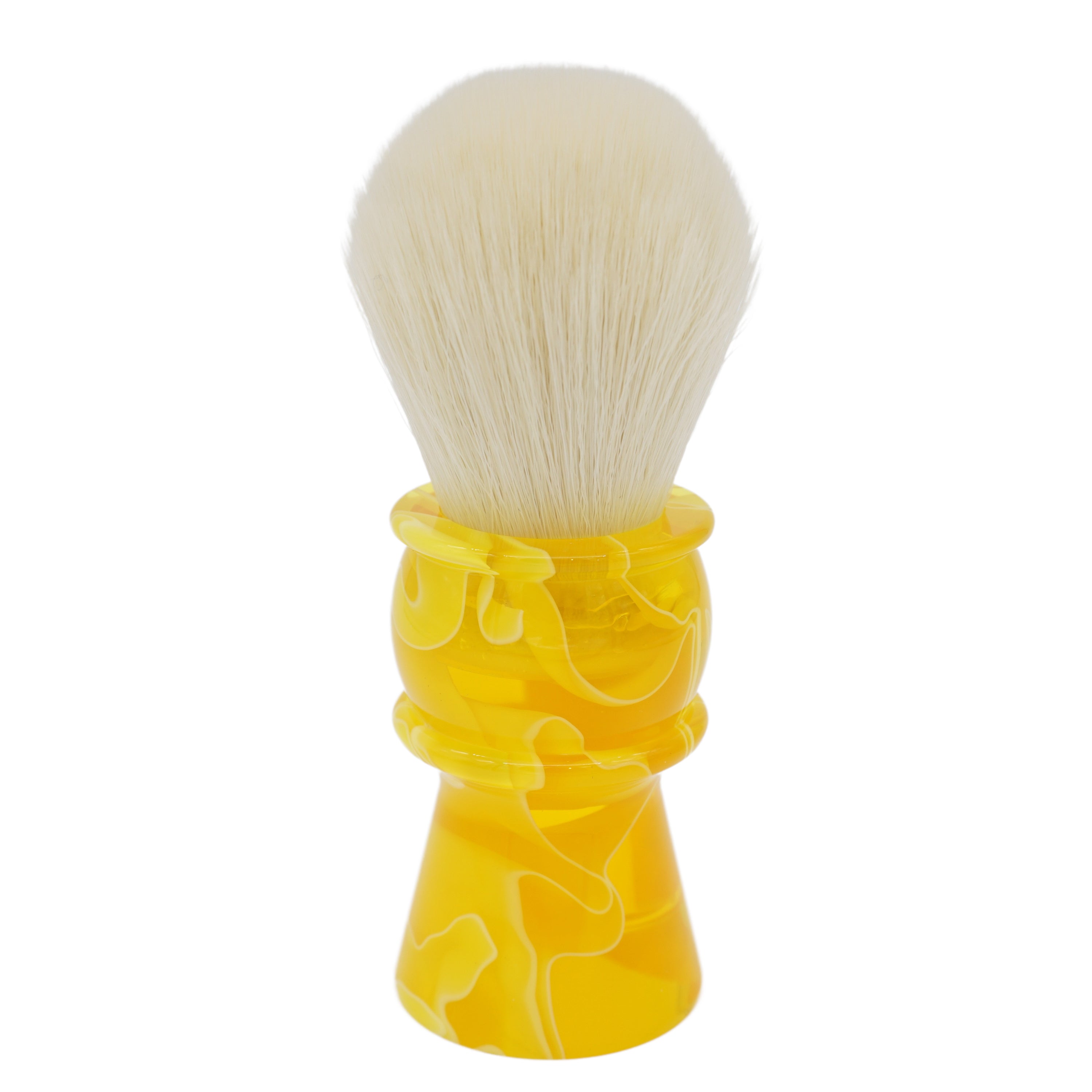 AP Shave Co. 24mm Cashmere Bulb Synthetic Shaving Brush - Premium Soft Bristles for Men's Wet Shaving - Yellow Handle - Perfect for Lathering Creams & Soaps