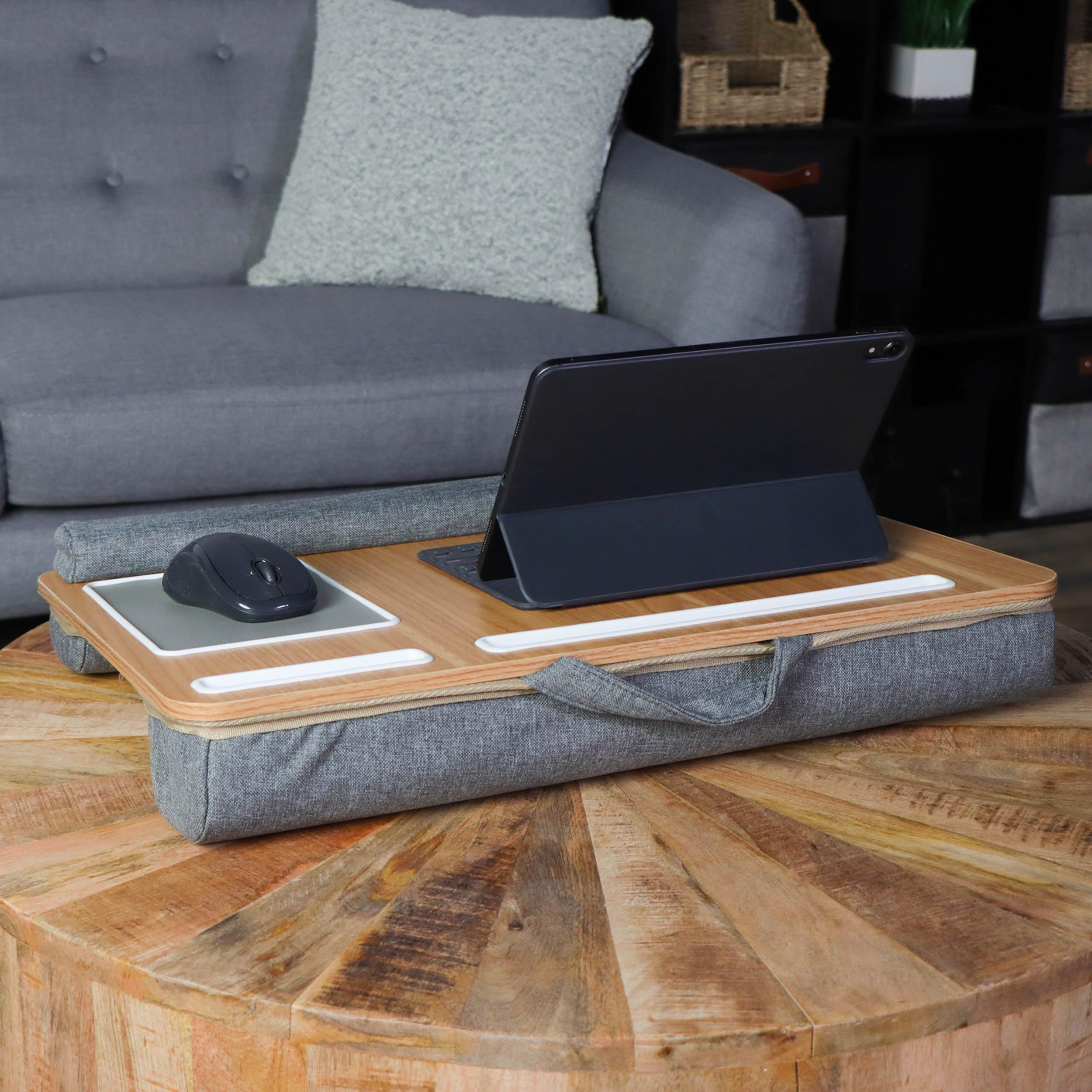 Ergonomic Laptop Pillow Lap Desk - 21in Wide Portable Laptop Tray for Bed, Sofa & Car Travel - Perfect for Working, Studying & Writing Comfortably Anywhere