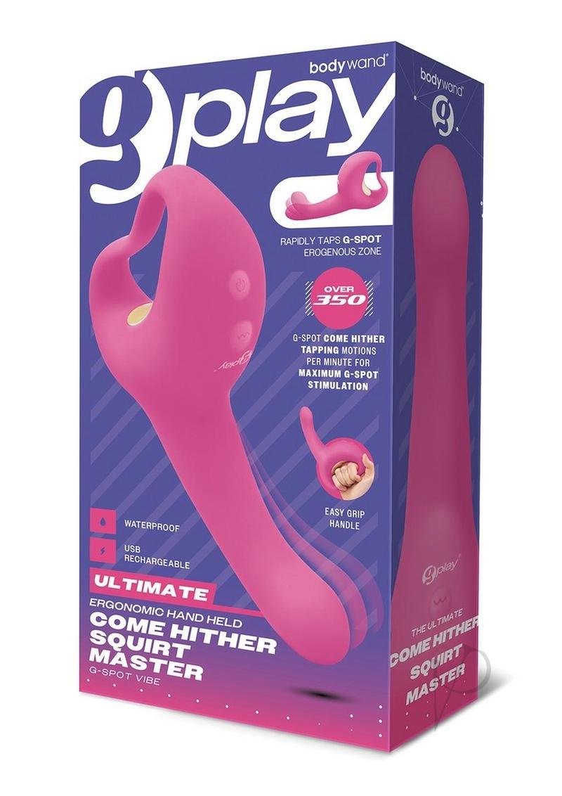 Bodywand G Play Ultimate Ergonomic Rechargeable Silicone G-Spot Vibrator with Clitoral Stimulator - Pink | Perfect for Couples Play & Solo Pleasure