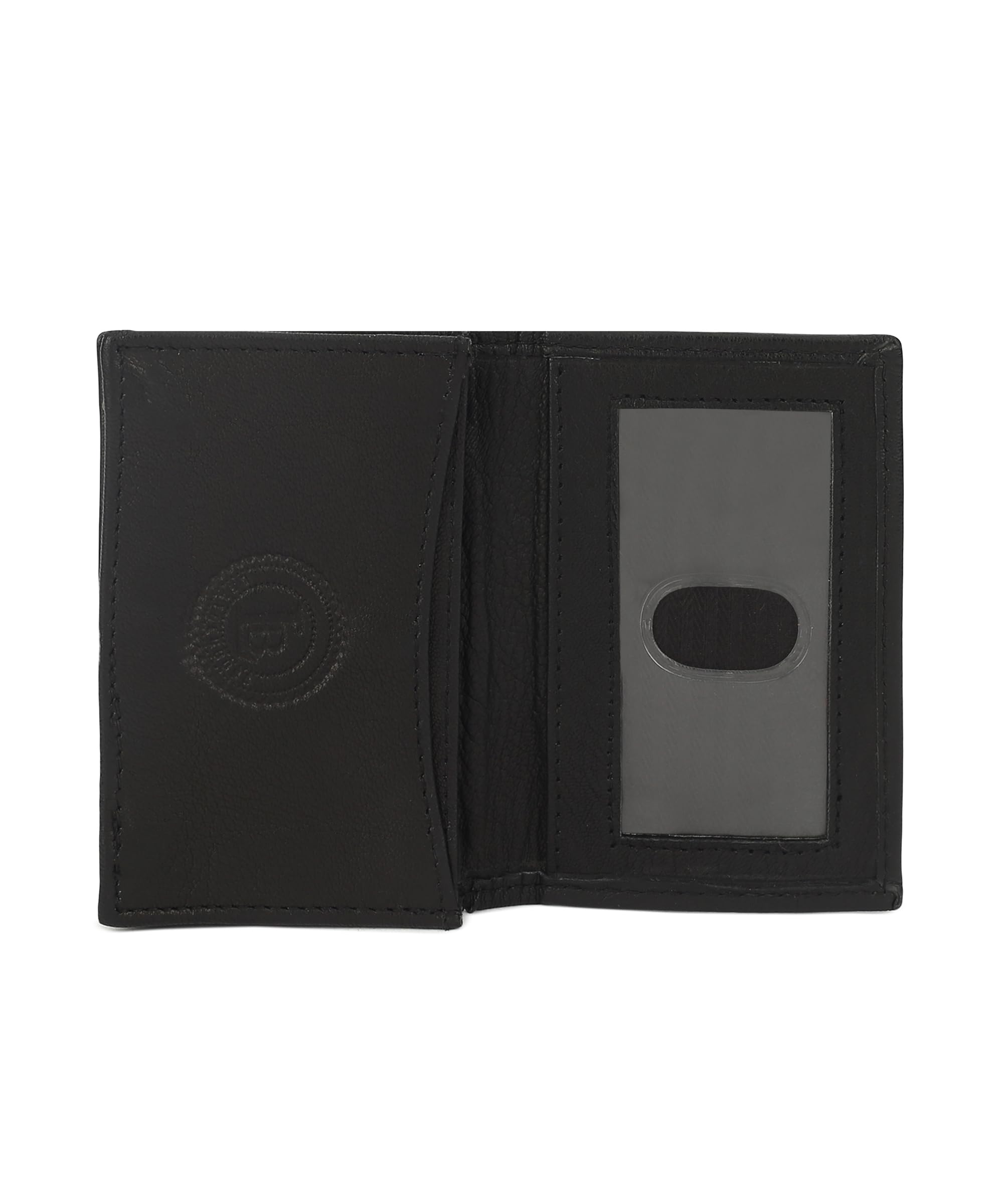 Leather Credit Card Holder & ID Wallet - Slim RFID Blocking Bifold Design for Men | Premium Black Genuine Leather | Perfect for Everyday Carry, Travel & Business Use