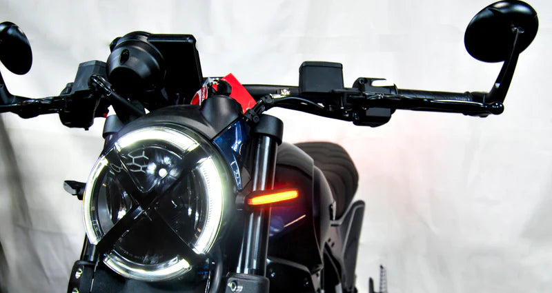 Ducati Scrambler Next Gen 800 Front Turn Signals (2023-Present) - LED Motorcycle Indicators for Improved Visibility & Safety - Perfect for Urban Commuting & Adventure Riding