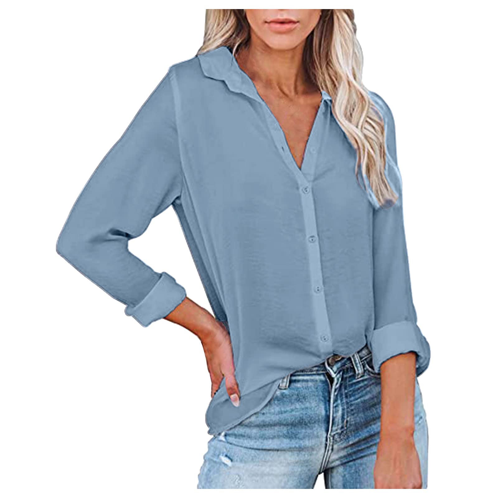 Women's Chiffon Blouse Long Sleeve Office Shirt - Elegant Solid Color Career Top for Professional & Casual Wear | Perfect for Work, Business Meetings & Daily Outfits