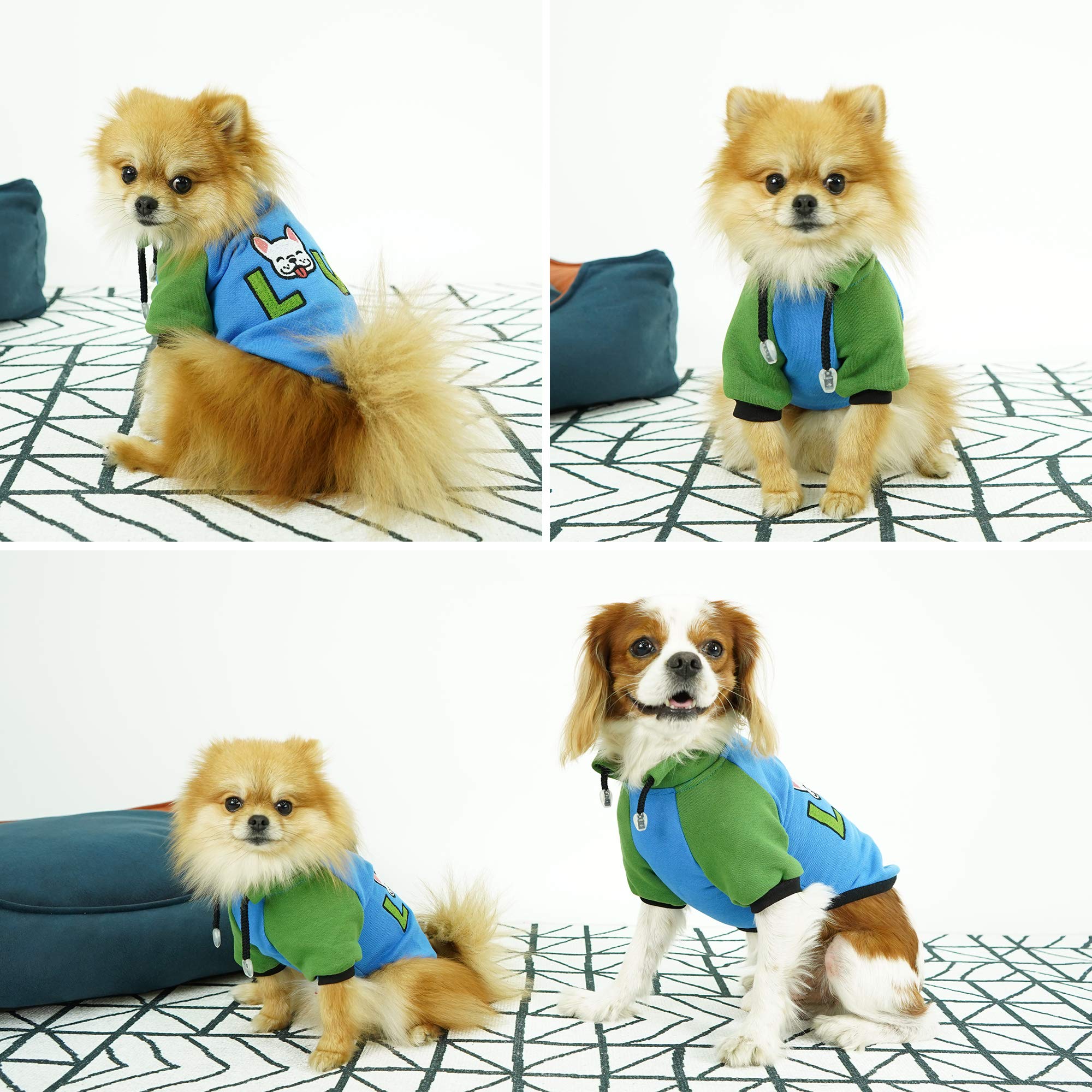 SussexHome XXL Dog Sweater - Warm Washable Winter Coat with High Collar for Large Dogs | Blue Pet Jacket for Cold Weather & Outdoor Adventures