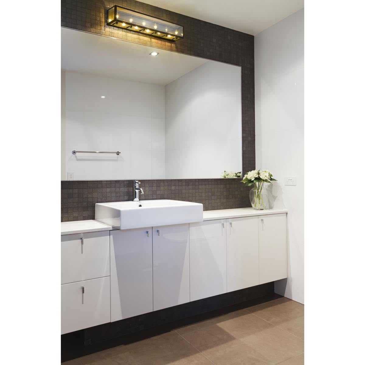Z-Lite 6 Light Vanity Bathroom Light Fixture 802-6V-MC, Charcoal Finish - Perfect for Modern Bathroom, Powder Room & Dressing Area Lighting