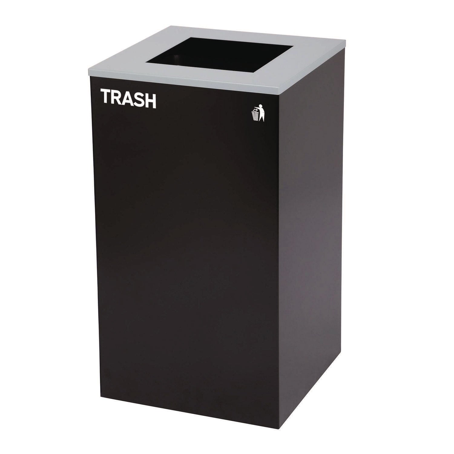 Alpine Industries 29 Gallon Steel Trash Can & Recycling Bin Set - Green Recycling Can & Black Trash Can with Square Lids for Kitchen, Office, Garage & Outdoor Waste Management