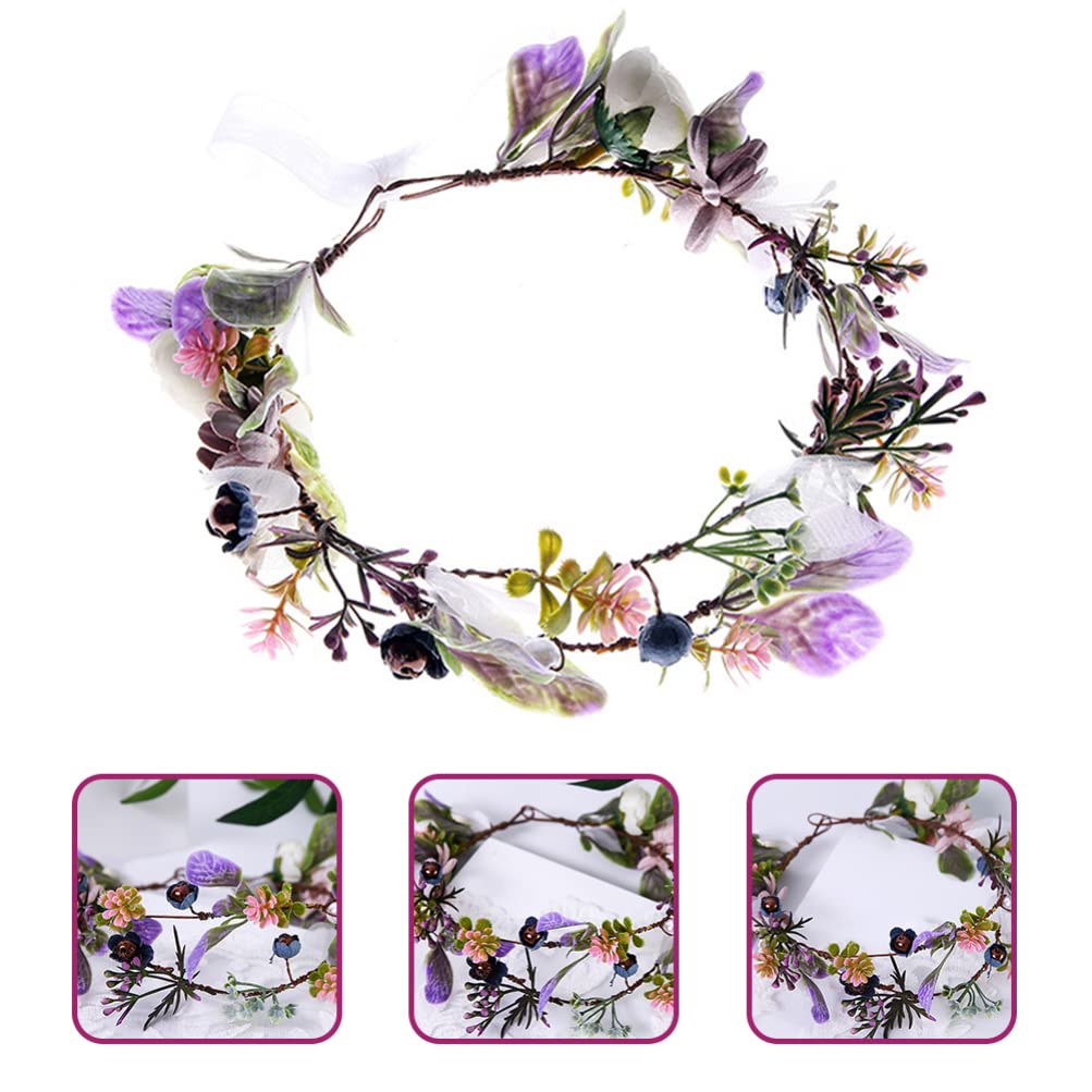 Beaupretty Flower Wreath Headband - Bridal Hair Accessories for Weddings & Beach