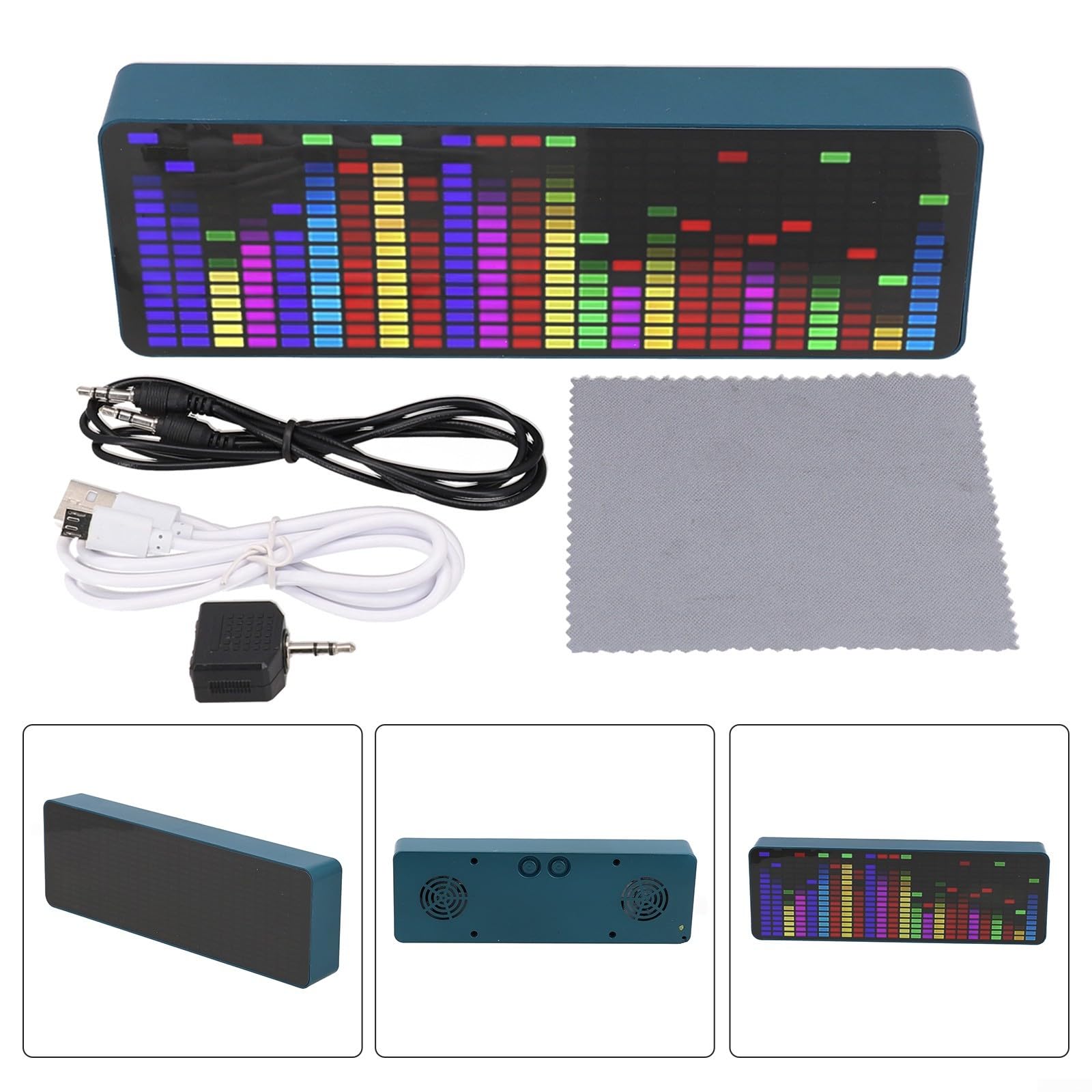 LED Music Spectrum Visualizer - USB Powered RGB Audio Level Display VU Meter for PC, DJ, Home Theater & Gaming Setup