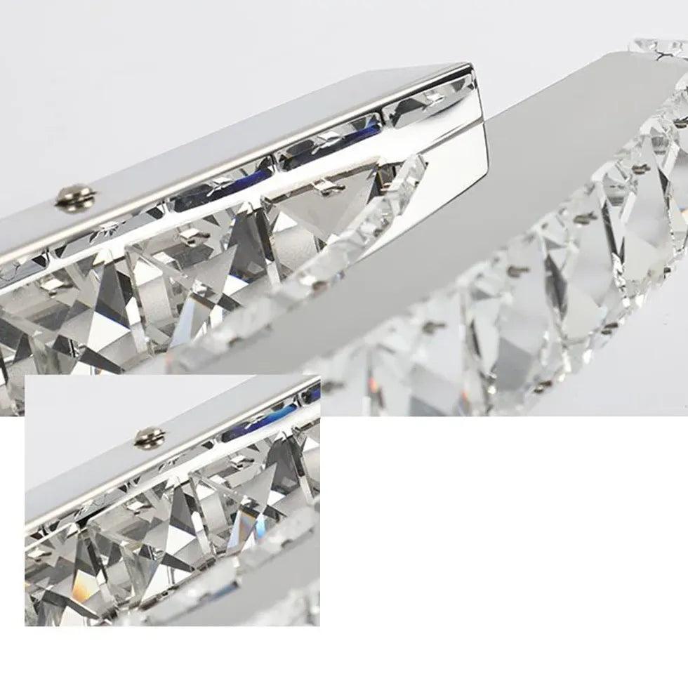 Silver Crystal Linear Bathroom Mirror Lights - Modern LED Vanity Mirror Lighting for Bathroom, Dressing Room & Makeup Area - Energy Efficient Waterproof Mirror Lights for Home Decor