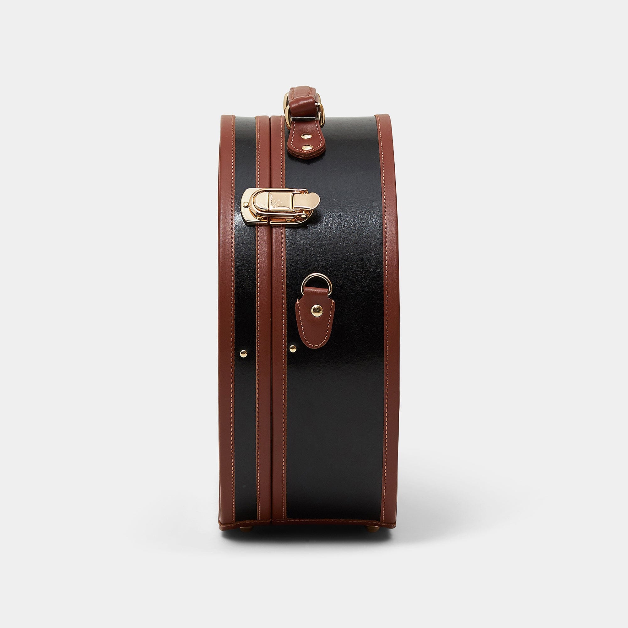 The Diplomat Black Hatbox Deluxe - Premium Leather Hat Storage Case for Fedoras & Dress Hats - Perfect for Travel, Weddings & Formal Events