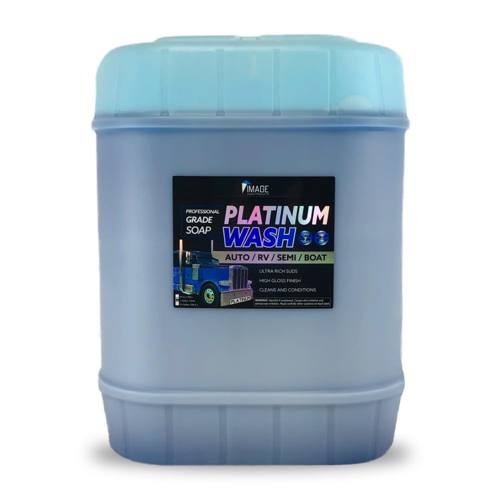 Platinum Wash - Professional Grade Concentrated Truck Wash Soap for Trucks, RVs, Cars, Boats & Equipment | High Lubricity Foaming Formula | 5-Gallon Bulk Size | Perfect for Heavy Duty Cleaning, Fleet Maintenance & Vehicle Detailing