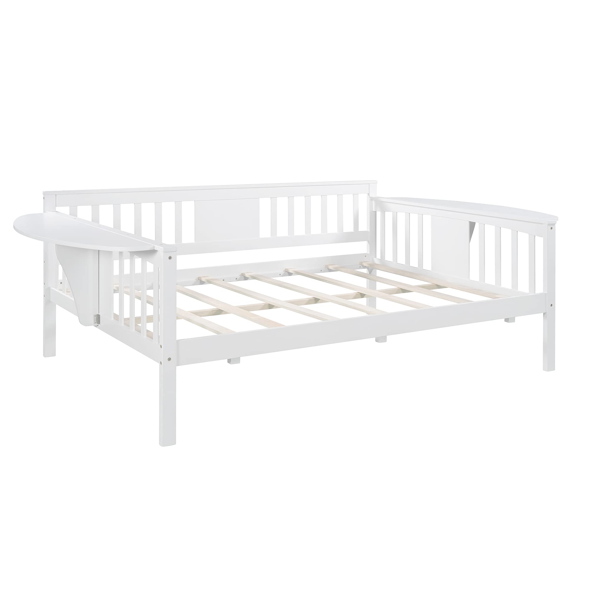 Solid Wood Daybed Frame - White Sofa Bed for Bedroom & Living Room - No Box Spring Needed - Perfect for Small Spaces & Guest Rooms
