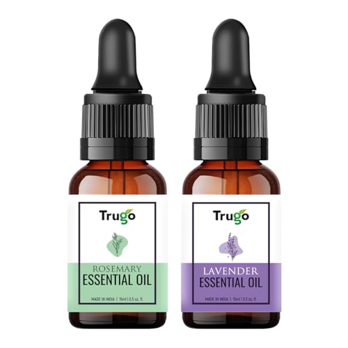 SayYes Rosemary & Lavender Essential Oil Set - 2 Pack (15ml Each) | 100% Pure Aromatherapy Oils for Hair Growth, Skin Care & Relaxation | Perfect for Diffusers, Massage & DIY Beauty Products