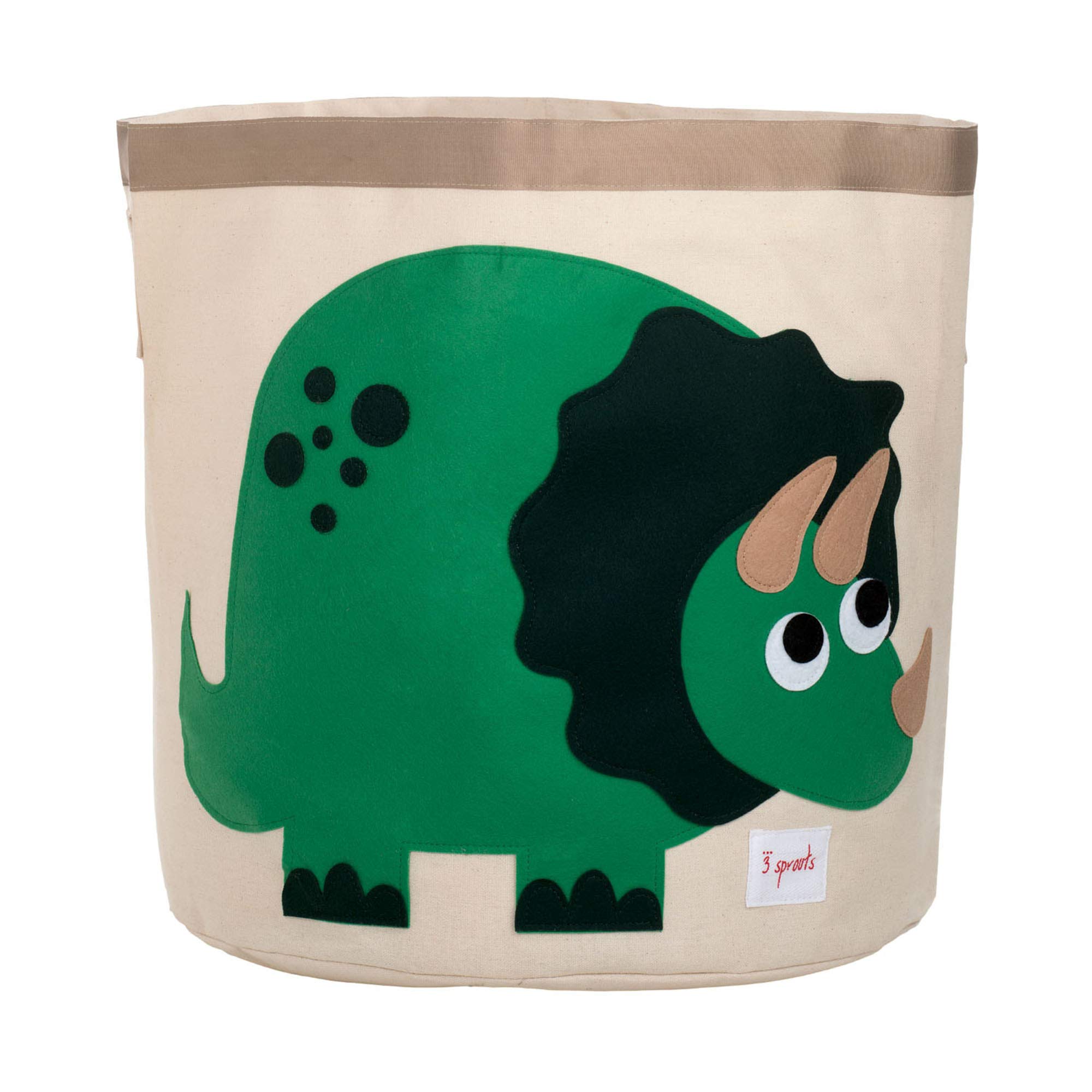 3 Sprouts Large Toy Storage Basket - Durable Kids & Baby Toy Organizer with Handles for Nursery, Playroom & Bedroom - Round Laundry Hamper for Clothes & Toys - Dinosaur Design - Perfect for Toy Storage & Kids Room Organization