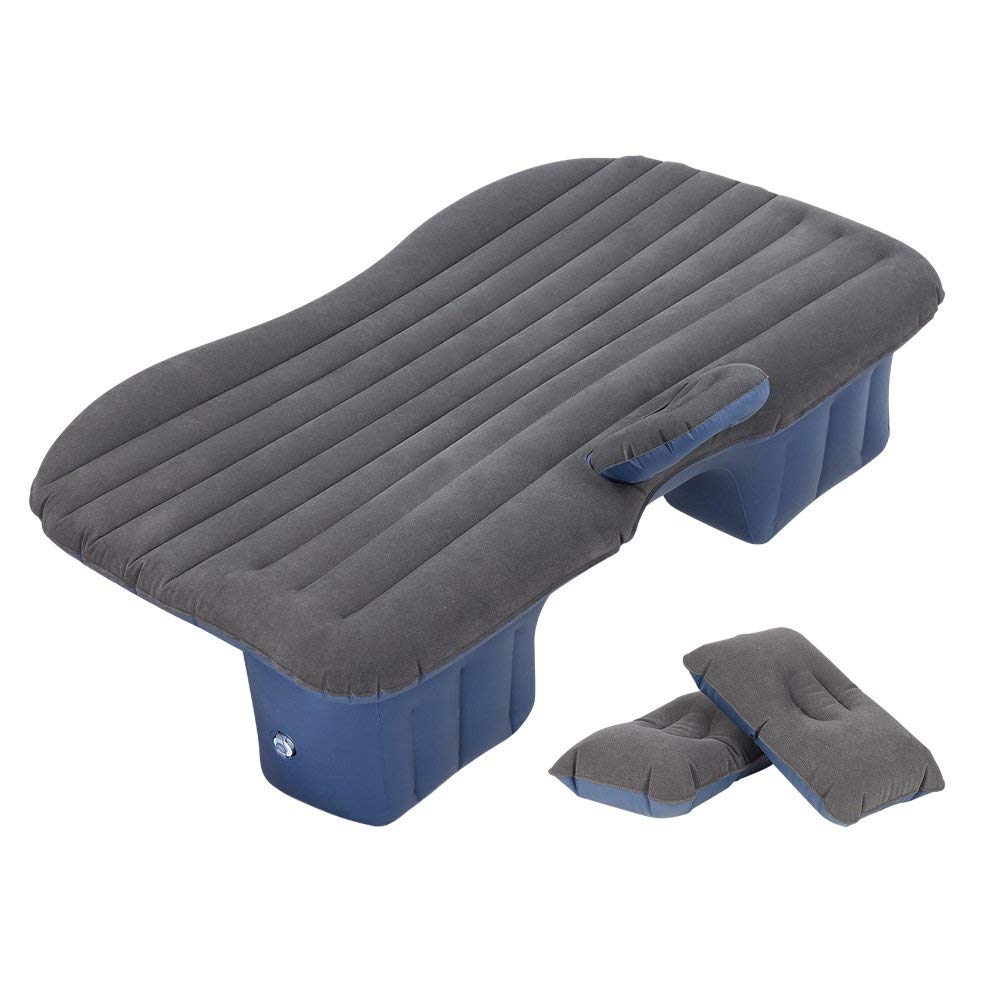 HAITRAL Inflatable Car Bed - Portable SUV Air Mattress for Camping, Travel & Sleeping | Universal Fit with 2 Air Pillows | Compact & Comfortable for Road Trips, Outdoor Adventures & Guest Accommodation - Black