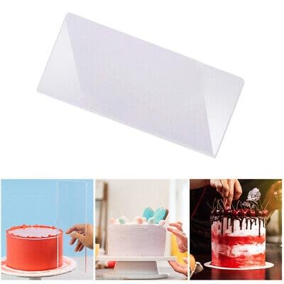 Royals Acrylic Cake Scraper - 10x4 Inch Transparent Chocolate Molder - Professional Baking Tool for Cake Decorating & Icing - Perfect for Home Bakers & Pastry Chefs (1pc)
