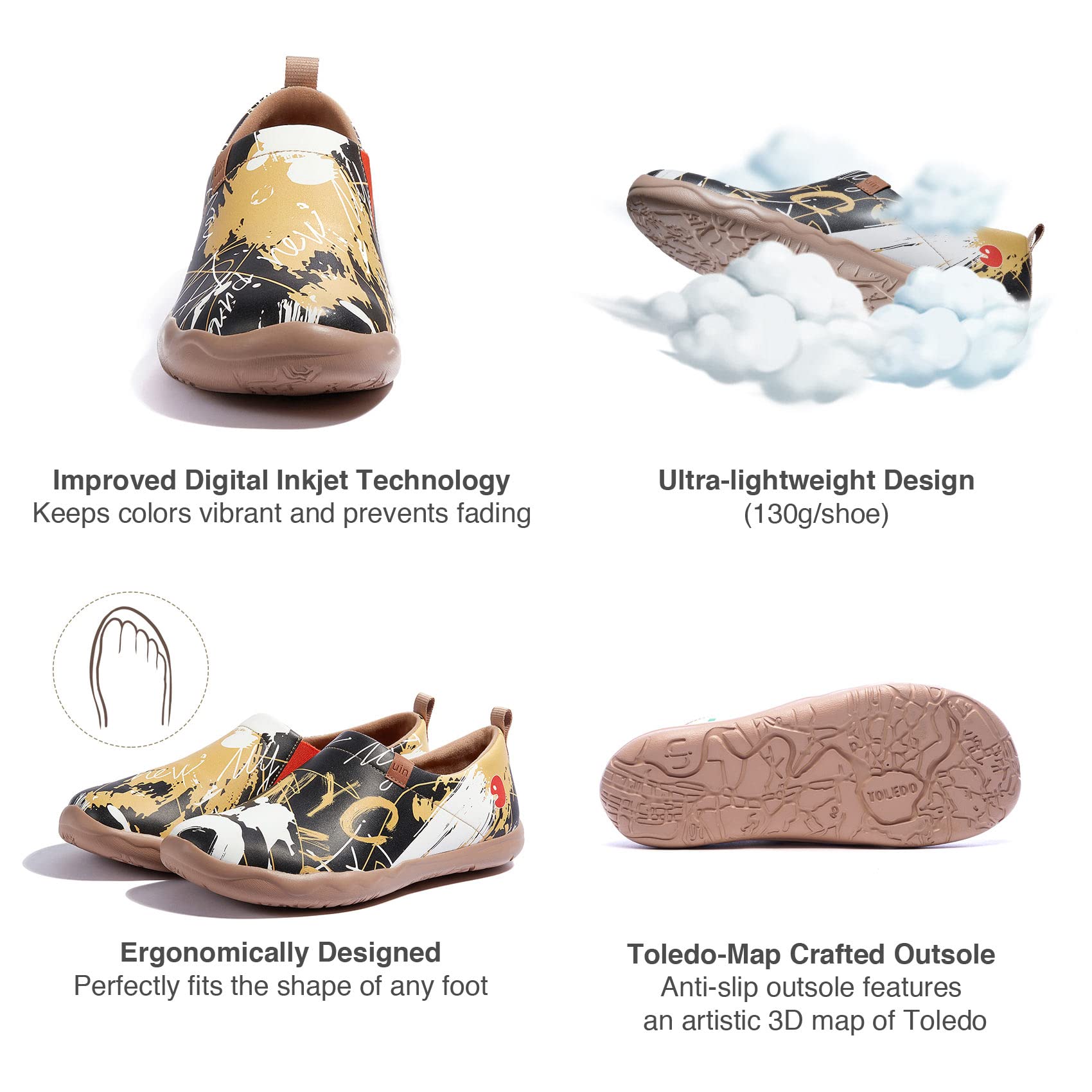 **UIN Men's Slip-On Walking Shoes - Lightweight Travel Loafers, Breathable Microfiber Casual Sneakers for Comfort & Style - Perfect for Travel, Work & Everyday Wear**