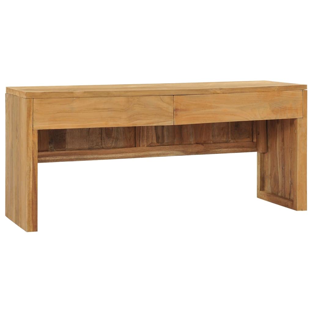 Solid Teak TV Stand with Drawers - 39.4