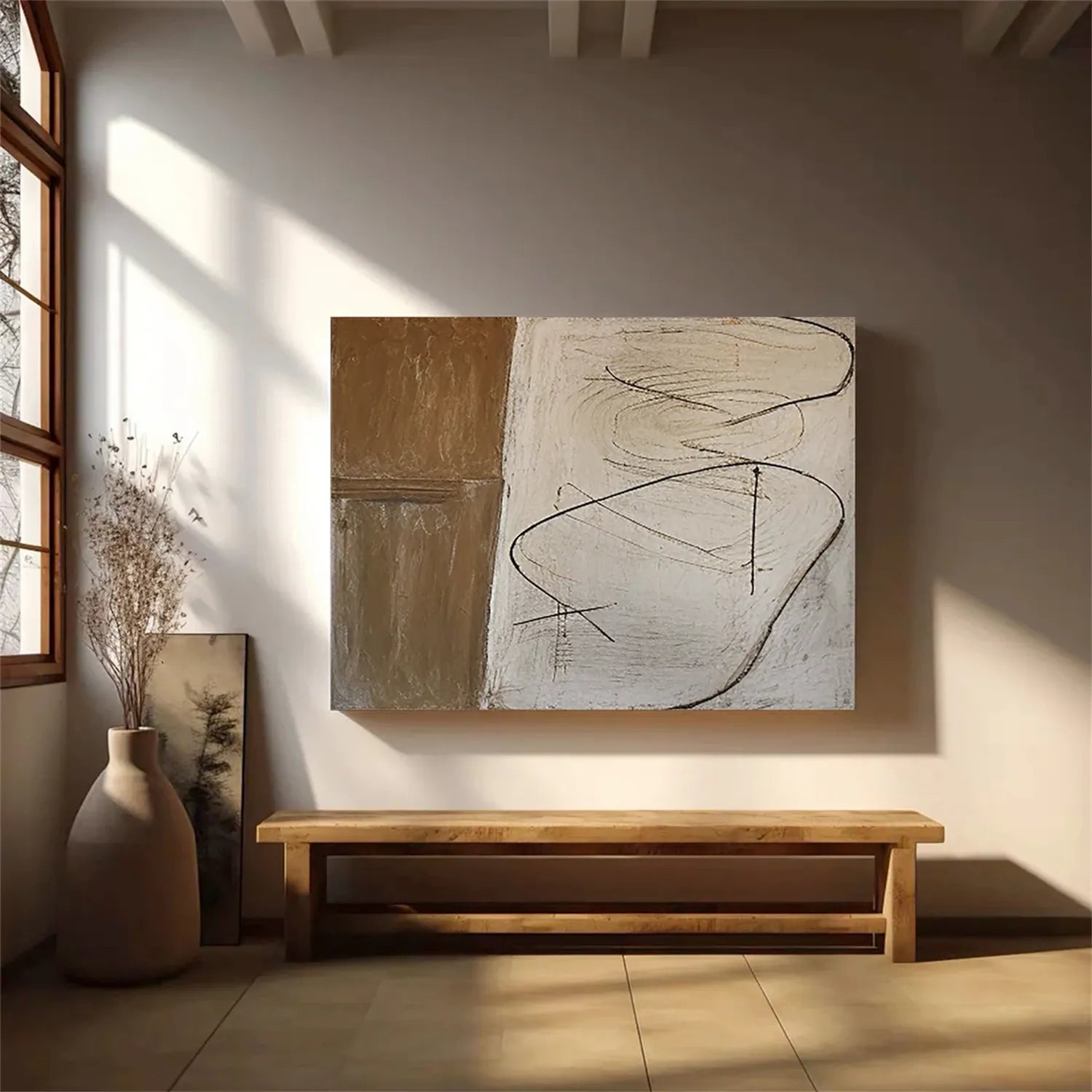 Abstract Painting #AB 177 - Modern Wall Art for Living Room, Bedroom & Office Decor - Handmade Canvas Artwork