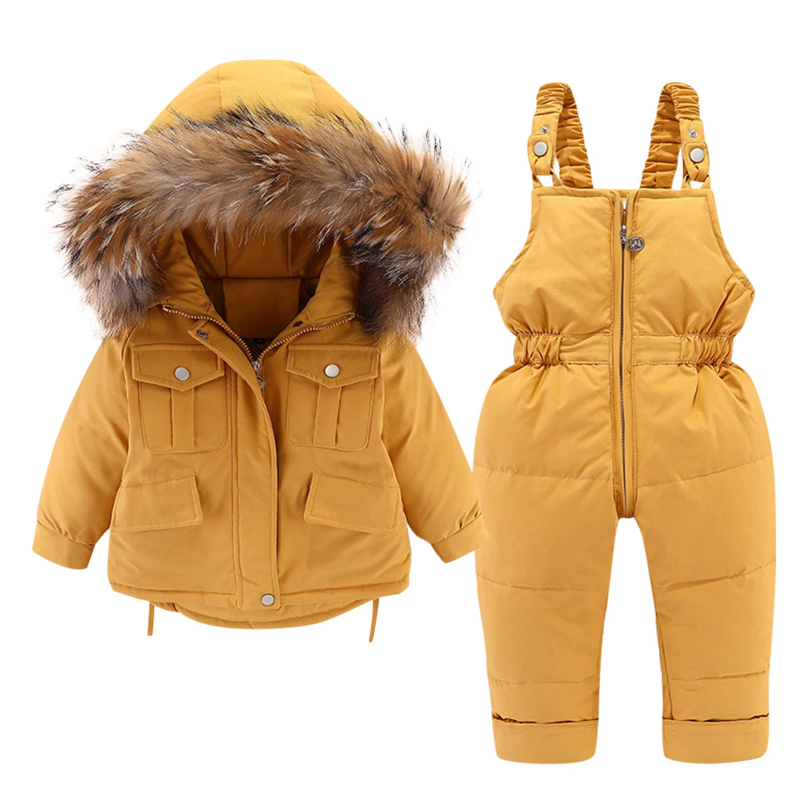 Baby Boy & Girl Snowsuit Winter Outfit Set - Insulated Toddler Jumpsuit with Ski Bib Pants & Jacket for Cold Weather | Perfect for Snow Play, Skiing & Outdoor Winter Activities