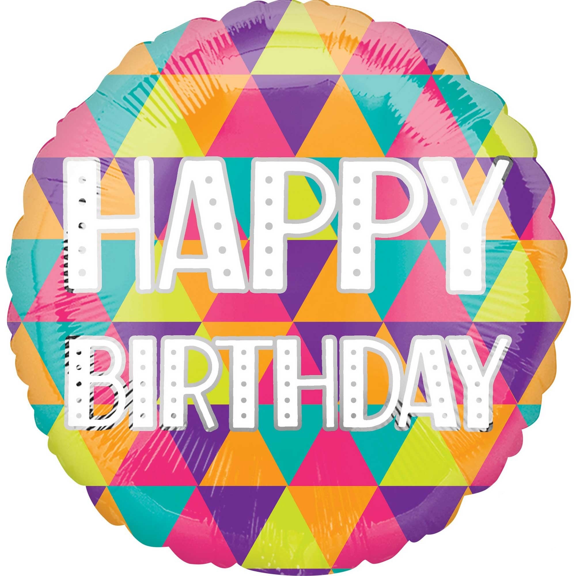 45cm Standard HX Colorful Triangle Happy Birthday Balloons - Perfect for Birthday Parties, Baby Showers & Celebrations