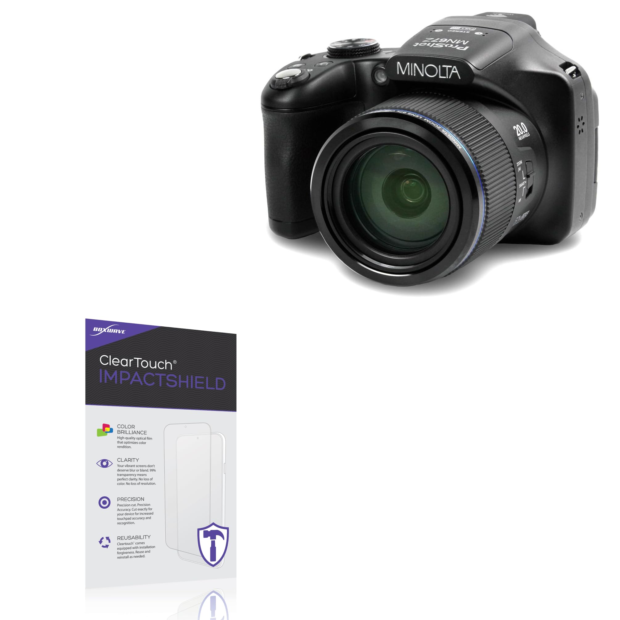BoxWave ClearTouch ImpactShield Screen Protector for Minolta MN67Z - 2 Pack Flexible Film, Anti-Scratch & Shatterproof Protection | Perfect for Outdoor Photography, Travel & Everyday Use