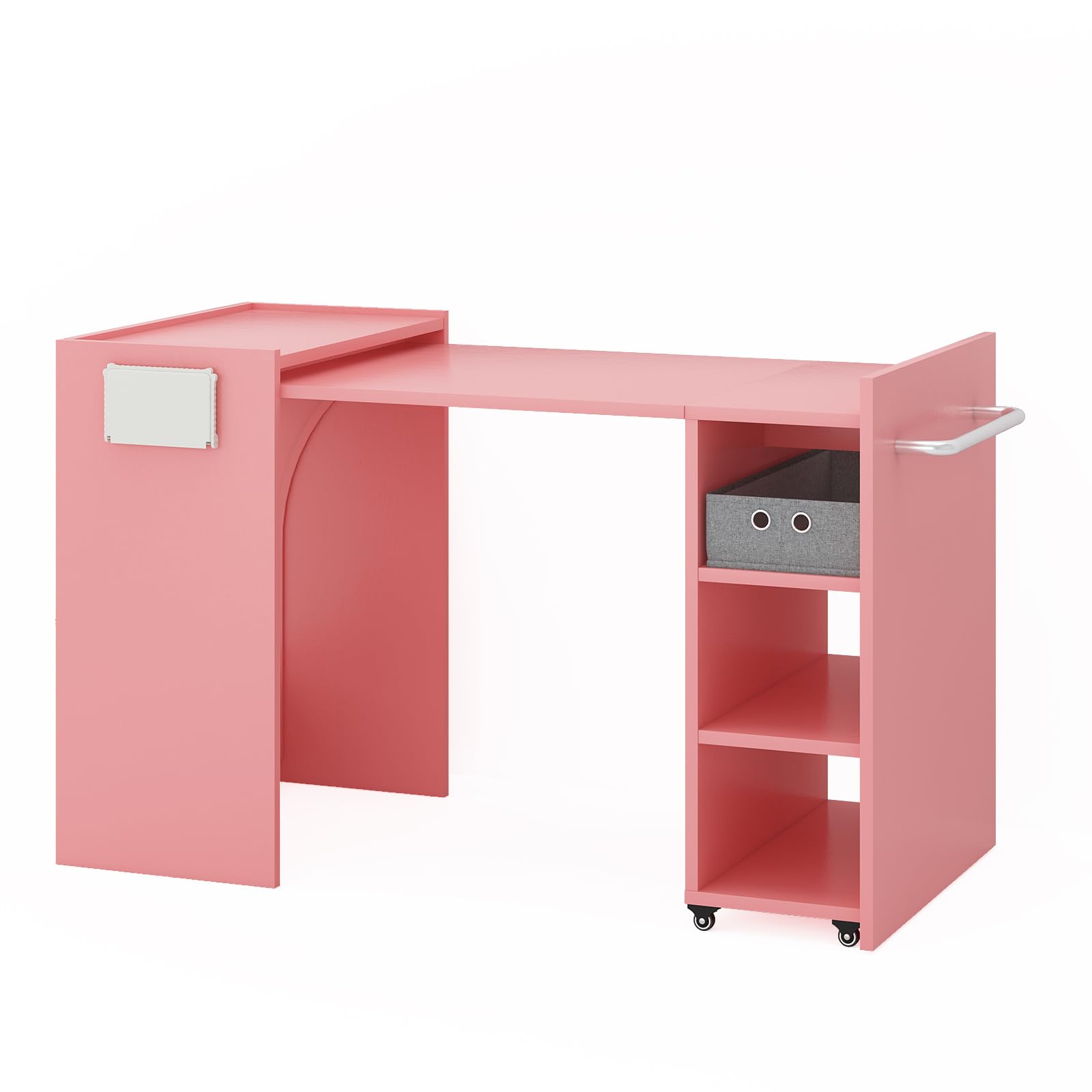 Foldable Manicure Table with Storage - Portable Nail Tech Desk with Adjustable Shelves & Fabric Drawers | Wall Mount Nail Station for Home, Office, Beauty Salon & Spa | Perfect for Professional Nail Artists & DIY Manicures