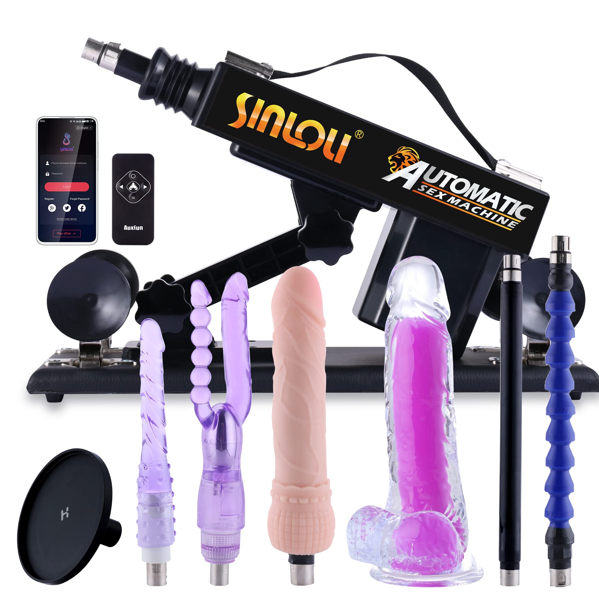 Sinloli APP Controlled Automatic Sex Machine for Women - Remote Control Adult Sex Toy with Double Heads, G-Spot Stimulator, and Fluorescent Design | Perfect for Couples Play and Solo Pleasure