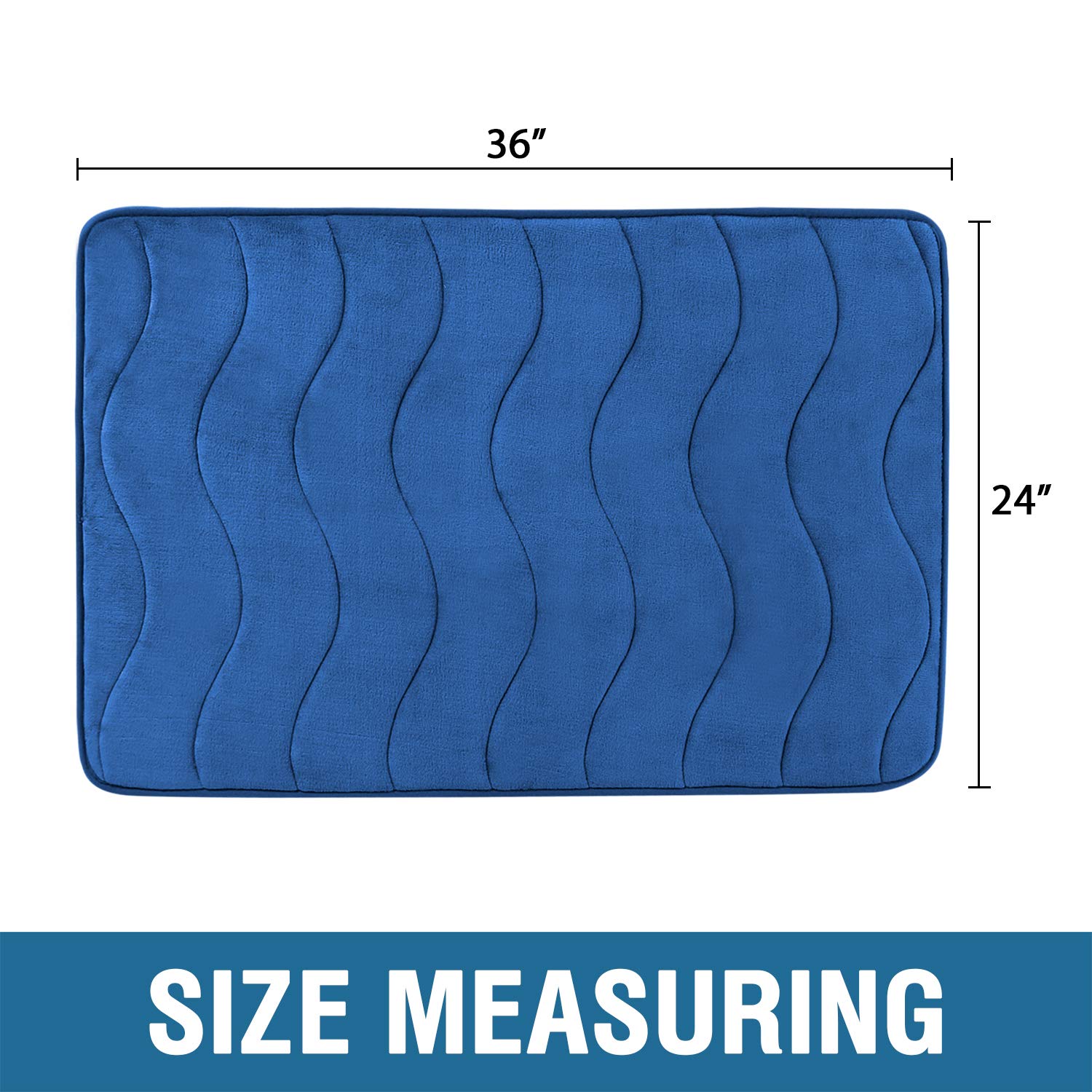 Premium Flamingo Print Memory Foam Bathroom Mat - Super Soft Non-Slip Shower Rug (24x36 Inches) in Royal Blue - Perfect for Bathroom, Shower & Spa Decor