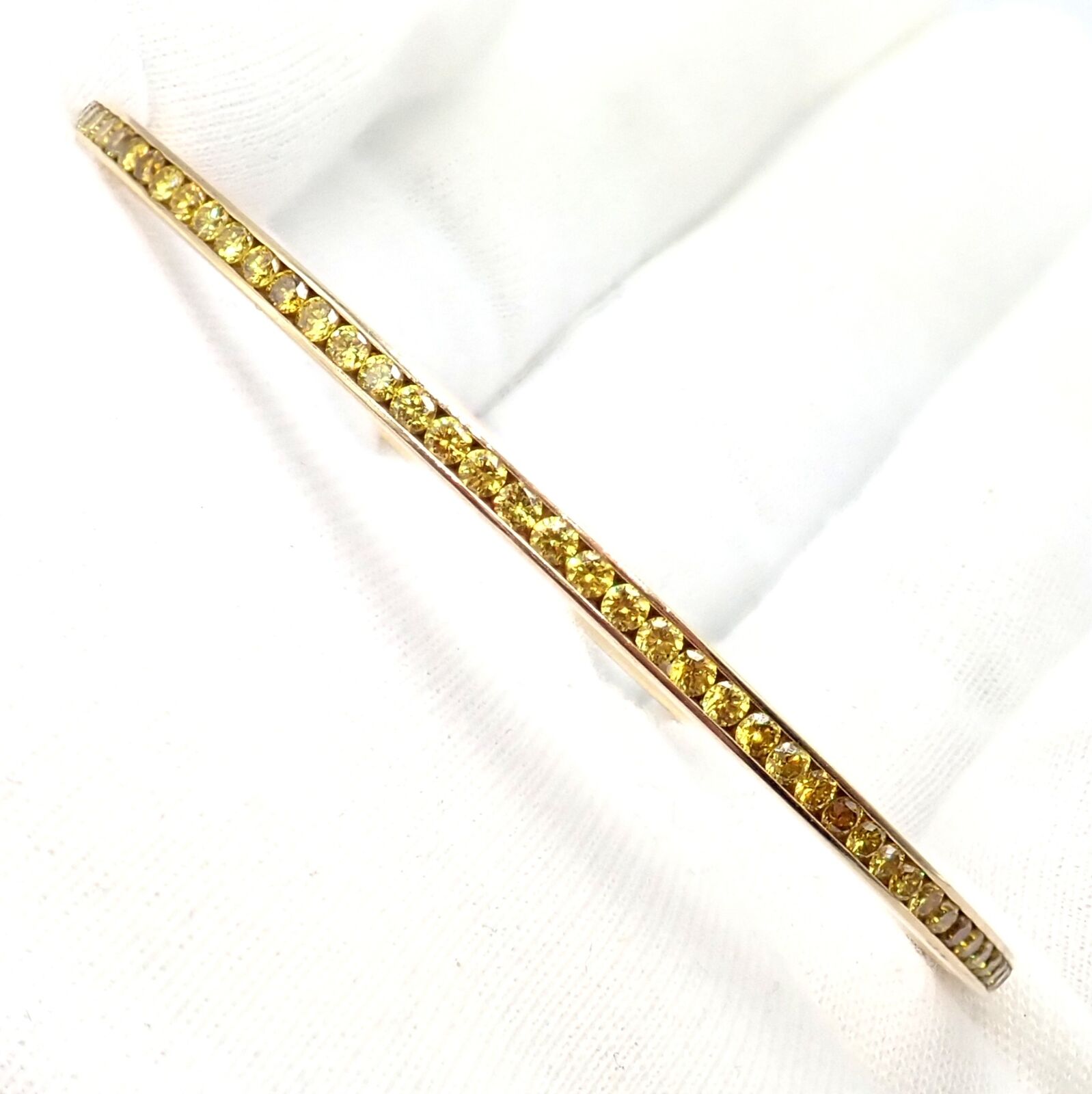 Authentic Jacob & Co 18k Yellow Gold Diamond Bangle Bracelet - 3.5ctw Luxury Jewelry for Women, Perfect for Gifts, Parties & Special Occasions