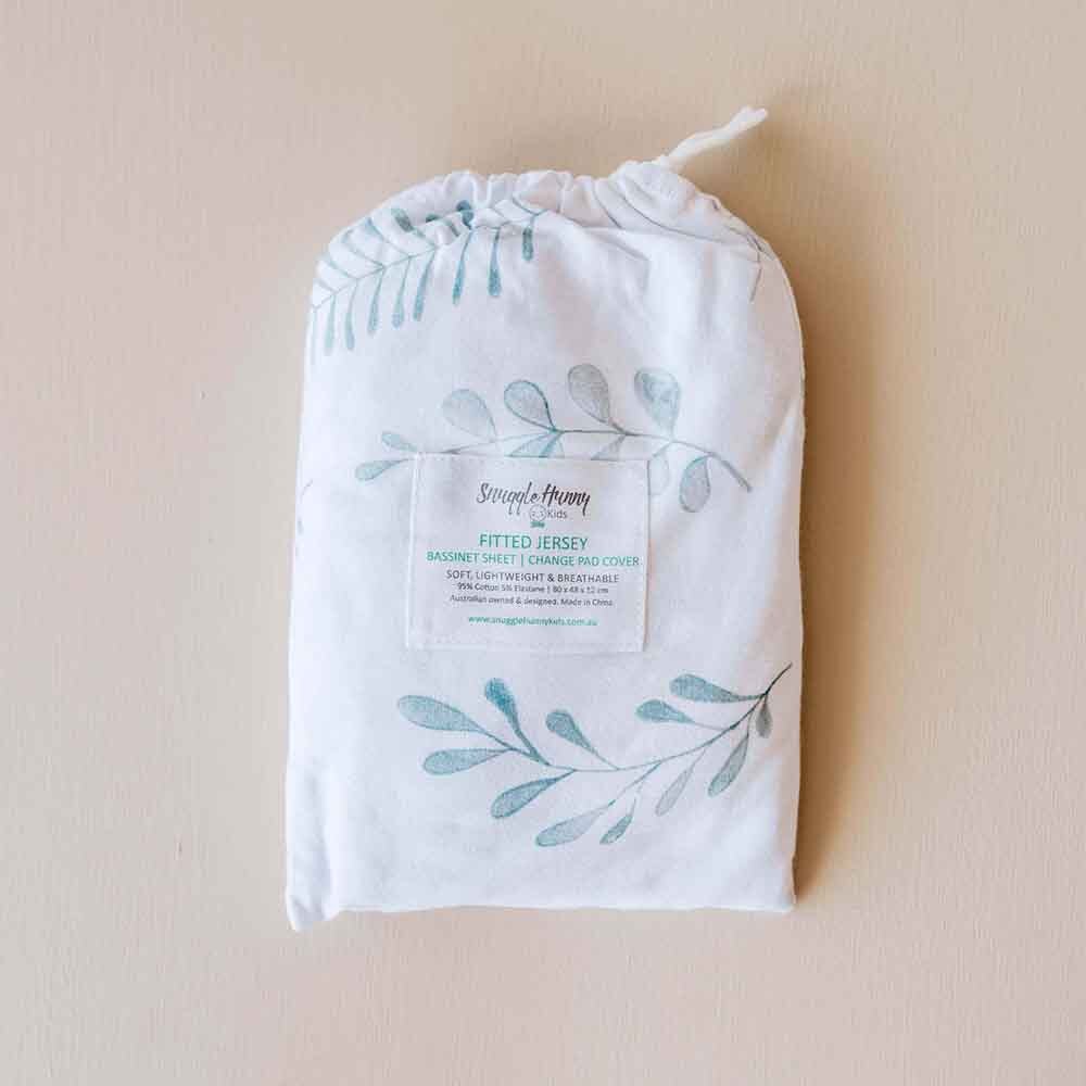 Snuggle Hunny Bassinet Sheet & Change Pad Cover - Soft Wild Fern Print - Perfect for Nursery, Baby Crib & Travel Crib Bedding