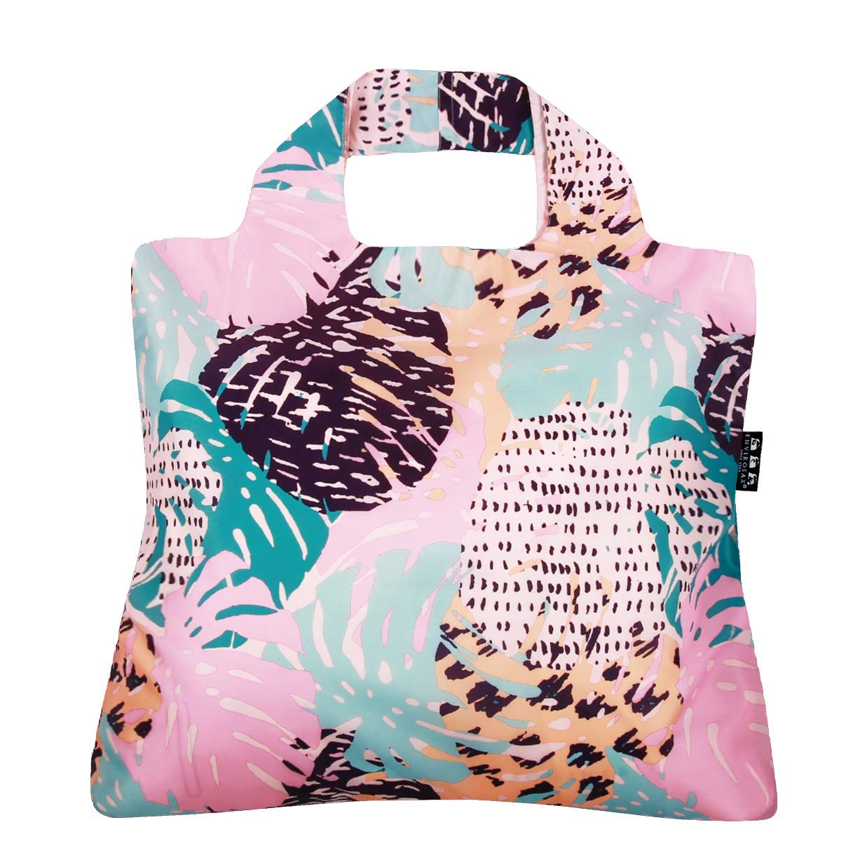 Envirosax Reusable Grocery Bags - Set of 5 Eco-Friendly Palm Springs Design Foldable Polyester Shopping Totes, Washable & Durable for Groceries, Beach, Travel & Daily Errands
