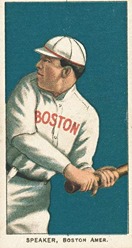 Tris Speaker Boston Red Sox Vintage Baseball Card Canvas Wall Art Print - 20x30 Inch MLB Sports Memorabilia for Man Cave, Sports Bar & Game Room Decor