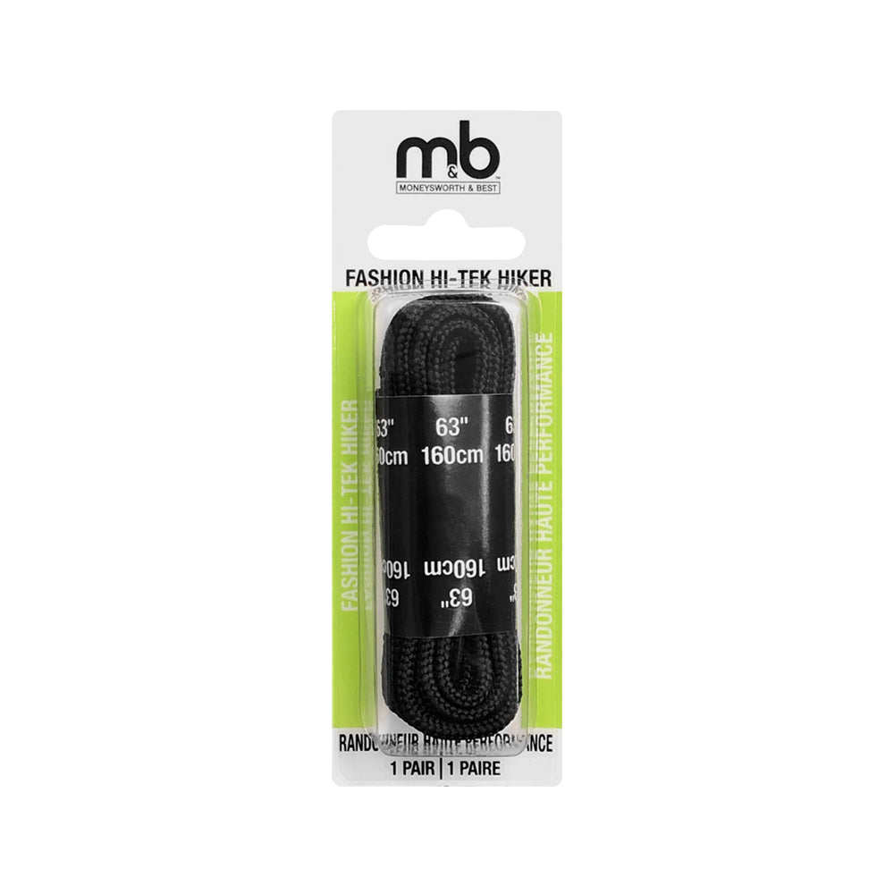Premium M & B Fashion Hi Tek Hiker Round Shoelaces - Durable Outdoor Hiking Boot Laces for Men & Women - Perfect for Trail Running, Backpacking, and Mountain Climbing