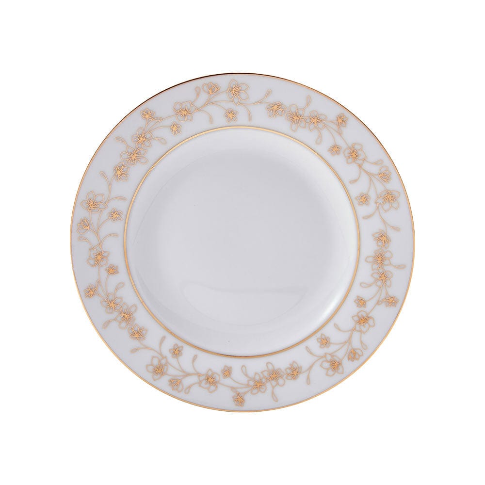 Elegant Metallic Floral Gold 32-Piece Dinnerware Set - Service for 8 - Perfect for Formal Dining, Wedding Registry & Holiday Entertaining