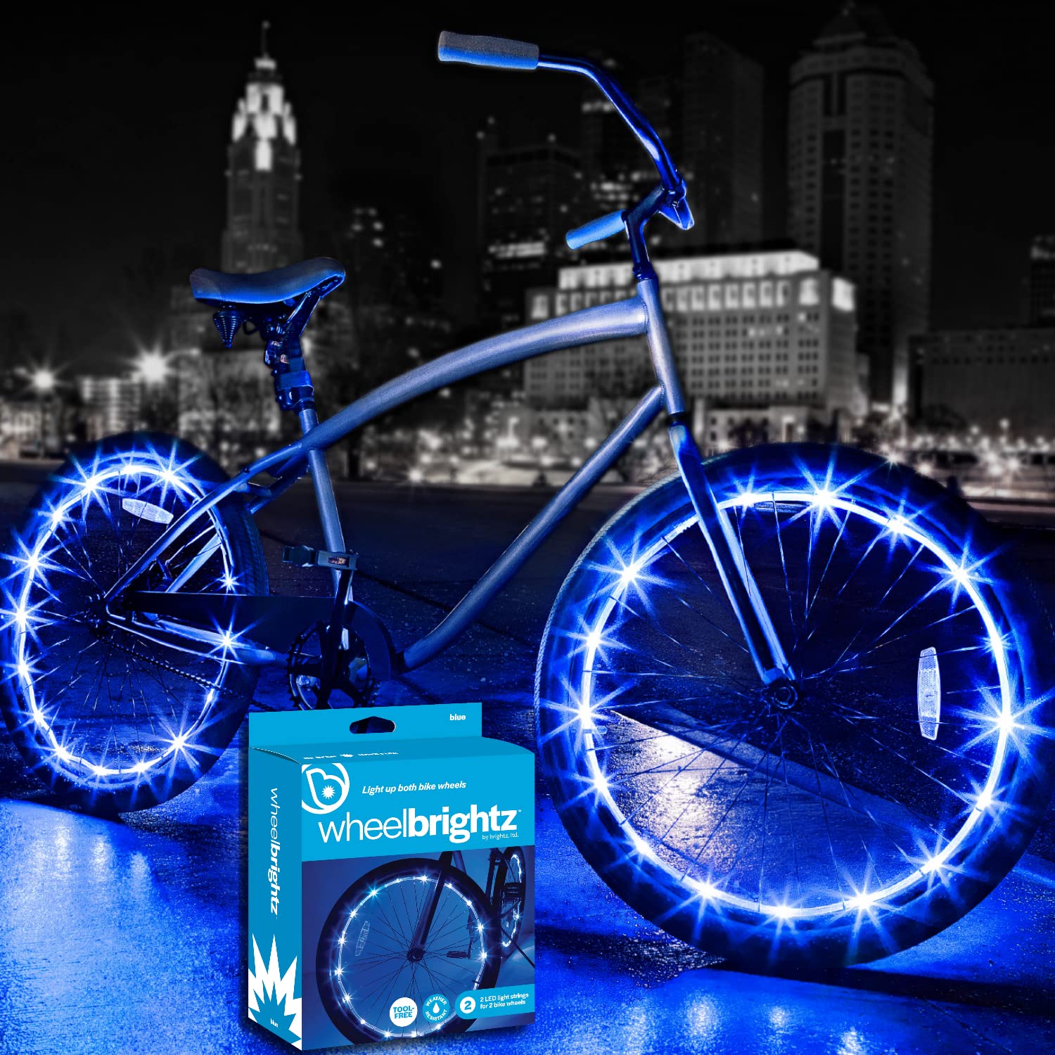 Brightz LED Bike Wheel Lights – 2 Pack Colorful Bicycle Tire Lights for Night Riding – Waterproof Cycling Safety Accessories for Kids & Adults – Perfect for Night Commuting, Group Rides & Festive Decorations