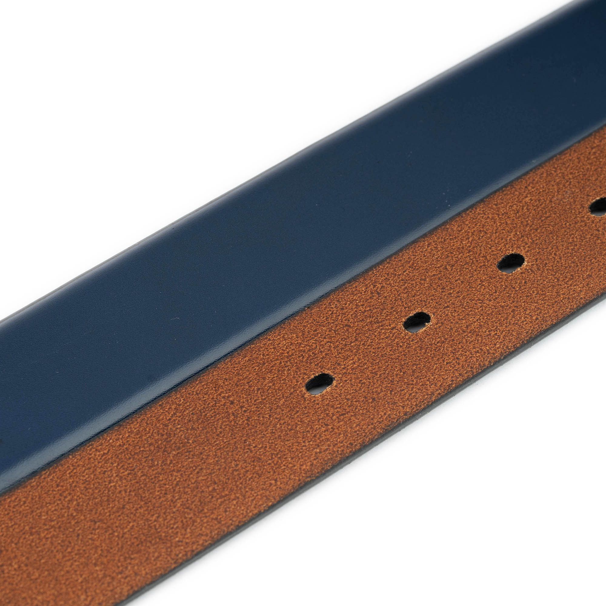 Premium Blue Smooth Leather Belt for Men with Montblanc Designer Buckle - Elegant Dress Belt for Business, Office & Formal Occasions