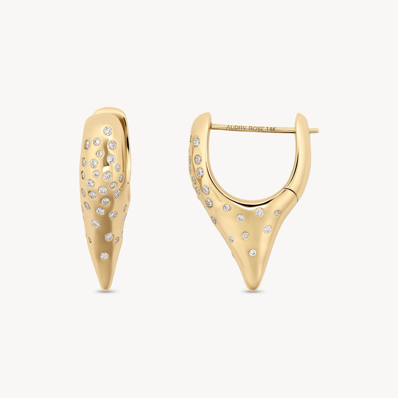 Diamond Studded Pointed Hoop Earrings for Women - Elegant & Trendy Jewelry for Parties, Weddings & Special Occasions