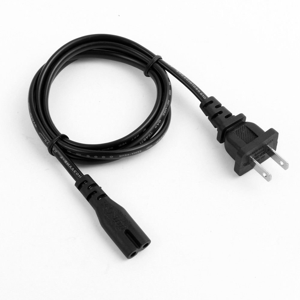 2-Prong AC Power Adapter Cord for Sony PlayStation 4 PS4 Console - Replacement Power Supply Cable for Gaming Setup & Home Entertainment System