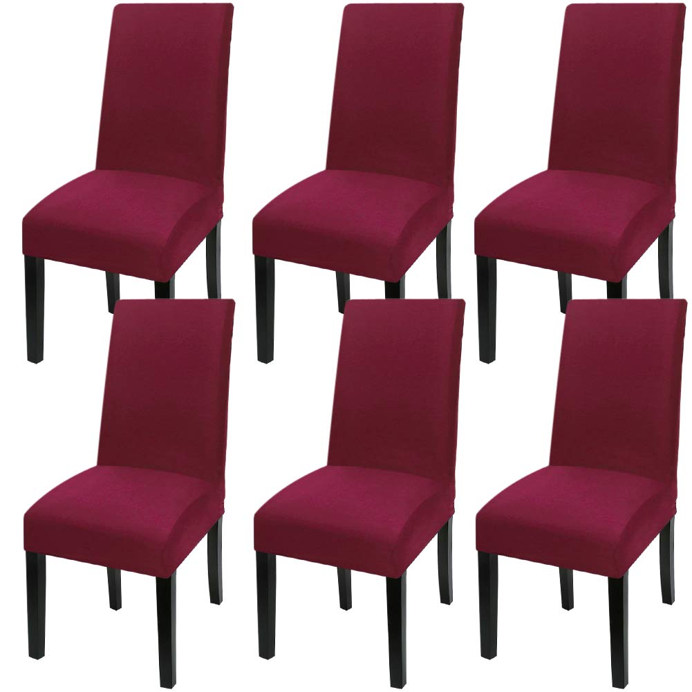 6 Pack Stretchable Washable Dining Chair Covers - Super Fit Removable Slipcovers for Chairs, Banquet, Wedding, Hotel & Home Use | Perfect for Dining Room, Ceremony, Party & Everyday Protection