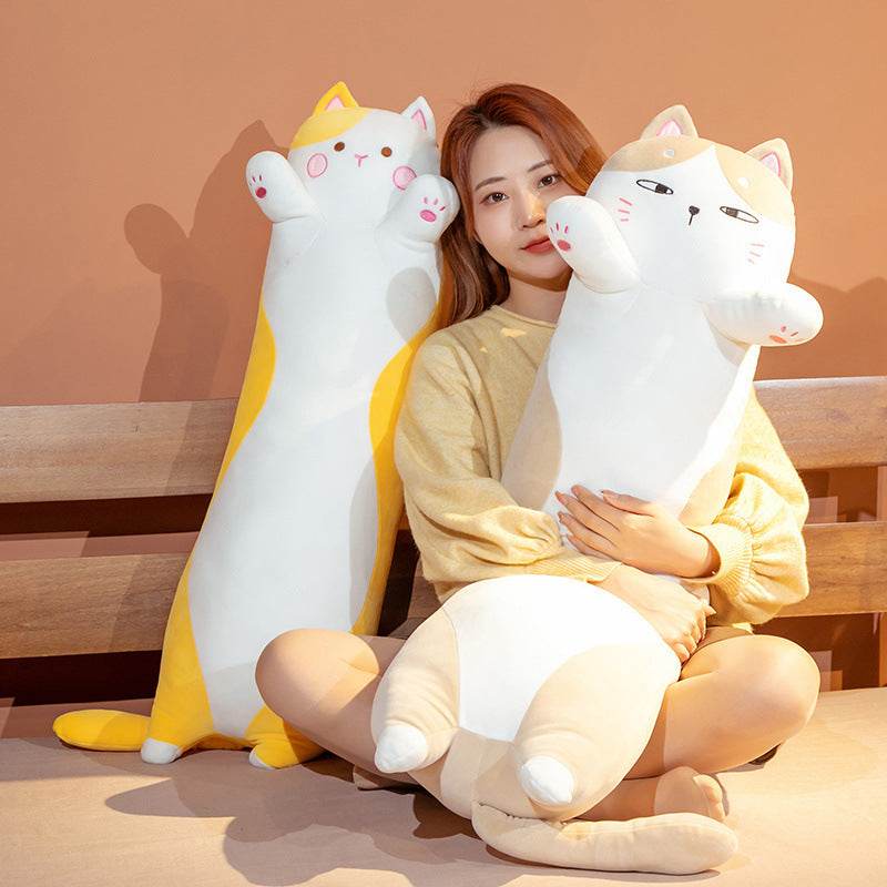 Giant Long Cat Plush Stuffed Animal - 4.2ft Extra Large Fluffy Plush Toy for Kids & Adults | Perfect for Cuddling, Home Decor, and Gifts