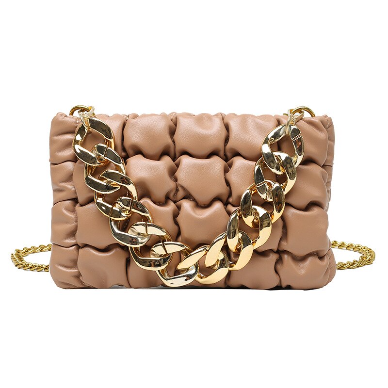 Stylish Women's Leather Crossbody Bags with Chain Strap - Fashionable Shoulder Satchel Purse for Everyday Use, Work & Date Night