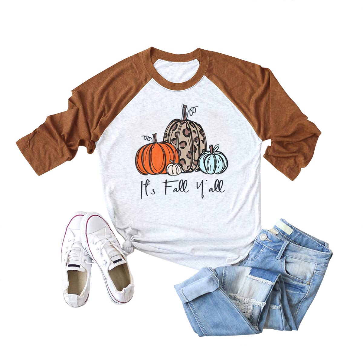 Funny Pumpkin Halloween T-Shirts for Women - Cute Fall Graphic Tees for Halloween Parties & Autumn Outfits