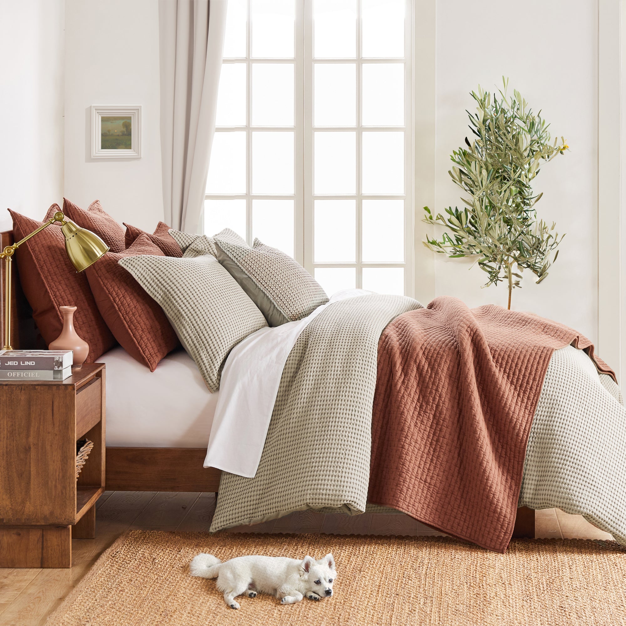 Premium Cloud Waffle Duvet Cover Set - Soft & Breathable Bedding - Queen/King Size - Luxury Textured Bedding for Cozy Sleep & Hotel-Style Comfort