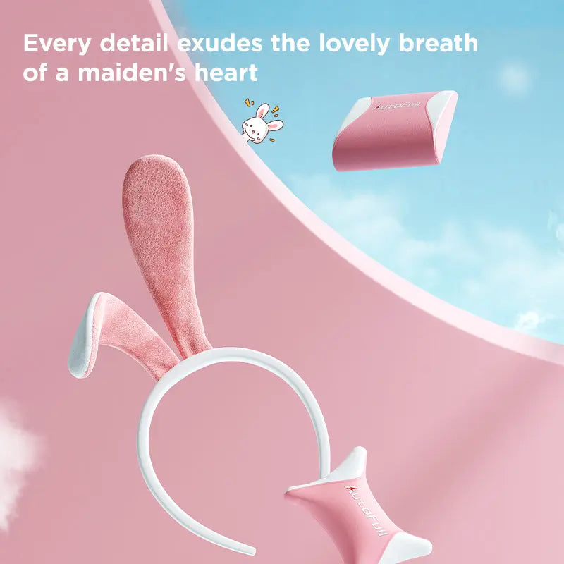 AutoFull C2 Pink Bunny Gaming Chair - Ergonomic Racing Style Computer Chair with Lumbar Support for Women & Girls - Perfect for Gaming, Streaming, Office & Home Workspace