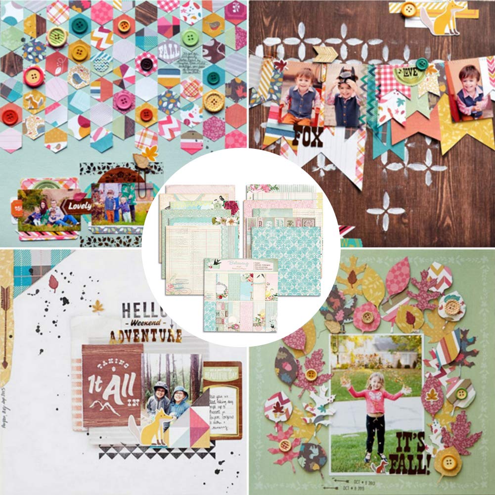 24-Piece Floral Scrapbook Paper Pad - Premium 6