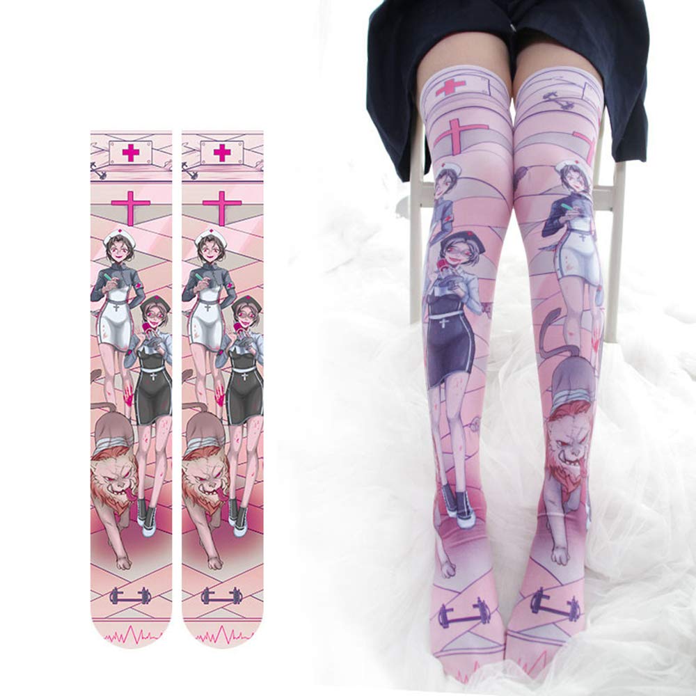 My Sky Knee High Socks - 3D Printed Long Stockings for Cosplay, Anime, Fashion & Costume - Perfect for Halloween, Lolita Outfits & Kawaii Style