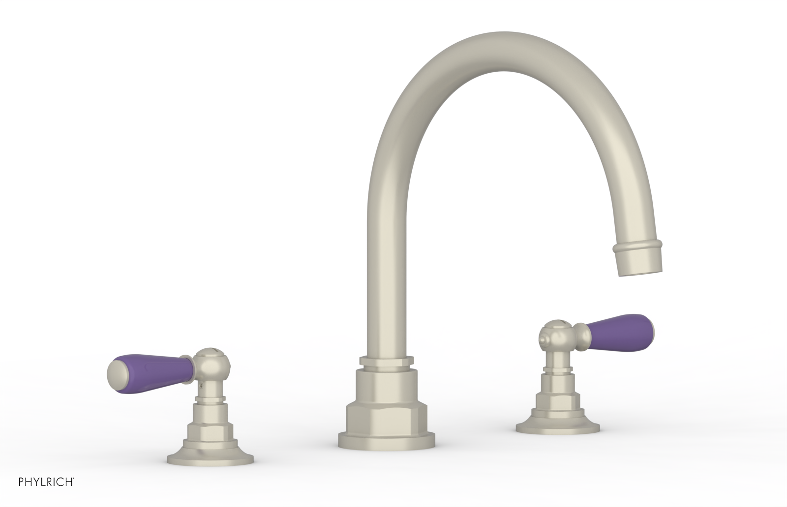 Jamestown Deck Tub Set with Lever Handles & Purple Accents - 165