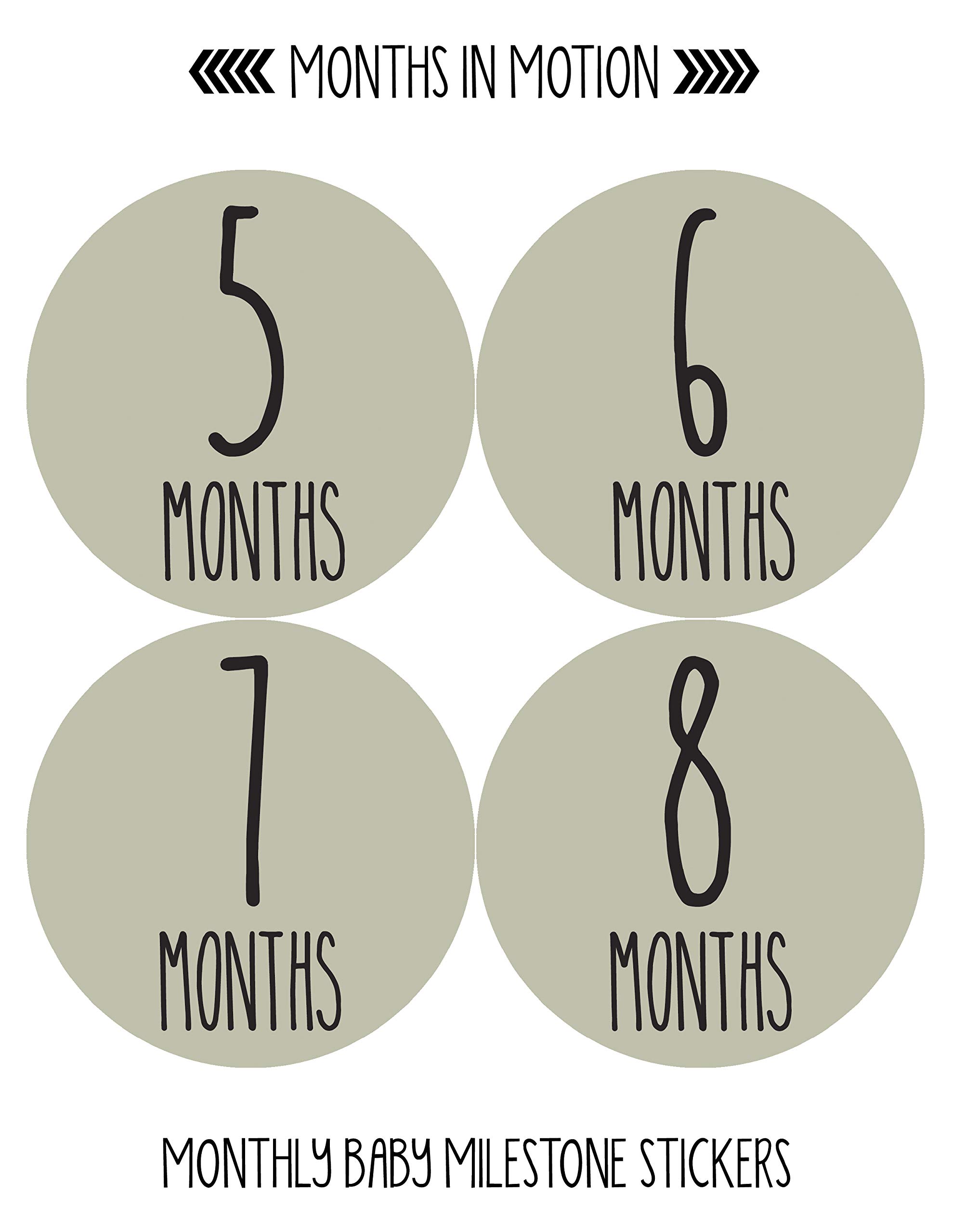 Baby Monthly Milestone Stickers Set of 24 - Gender Neutral Newborn Growth Tracking Stickers for Boys & Girls - Perfect for Baby Photo Shoots, Scrapbooking & First Year Memory Keepsakes