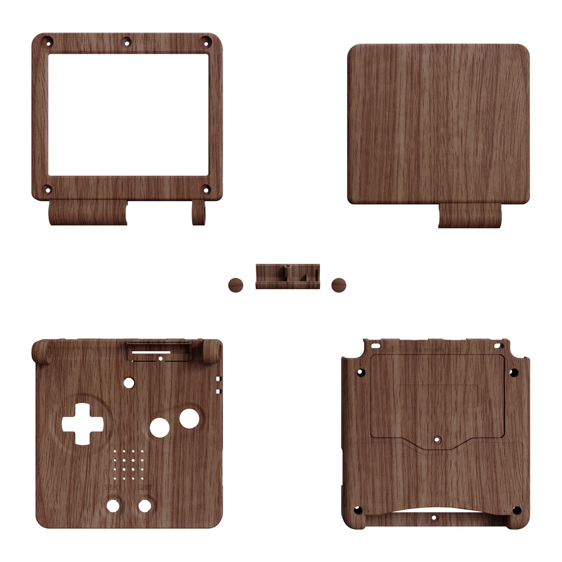 eXtremeRate Custom Wood Grain Shell Full Button Set for GBA SP Gameboy Advance SP - Replacement Case Compatible with IPS & LCD Screens (Console & Screen Not Included) - Perfect for Gaming, Collecting & Custom Mods