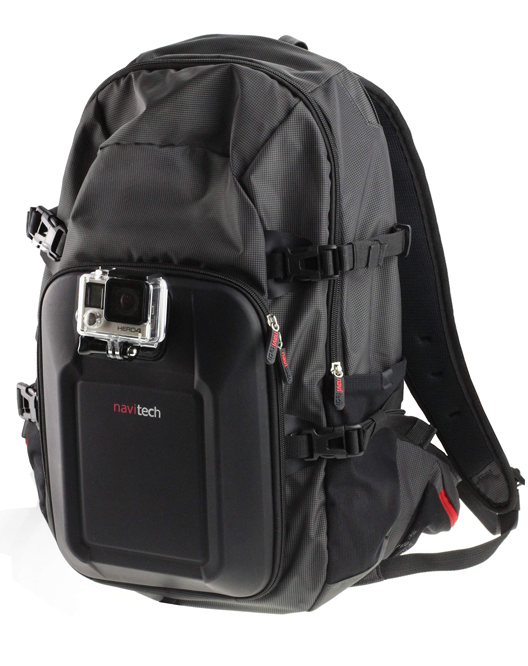 Navitech 4K Action Camera Backpack & 18-in-1 Accessory Kit with Chest Strap - Compatible with SJCAM SJ9 Strike/SJ9 MAX/SJ8 PRO - Perfect for Hiking, Cycling, Travel & Outdoor Adventures